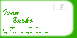 ivan barko business card